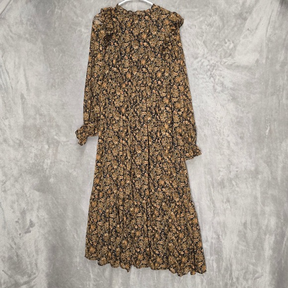 Moon River Floral Maxi Dress Ruffle Maxi Size L Boho Cottagecore Prairie Tiered - Picture 13 of 13